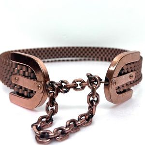 Vintage Statement MCM Mid Century Renoir Copper Basketweave Belt